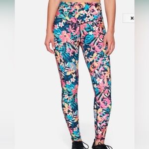 Hurley V Shaped Waist Leggings  Floral Pop H2O-DRI High Rise